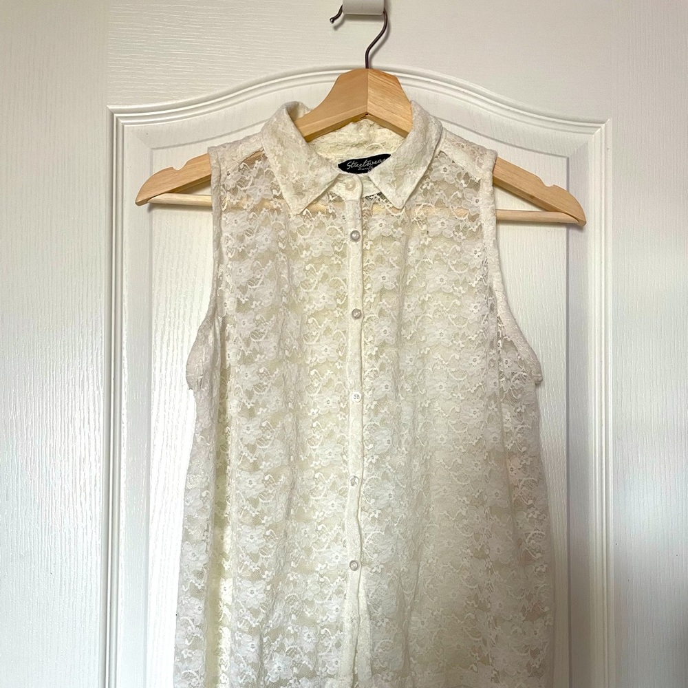 Button down lace blouse